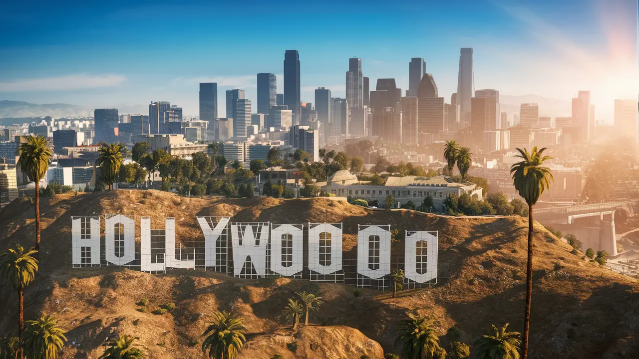 Downtown Los Angeles skyline with commercial high-rise buildings requiring Regulation 4 fire protection testing